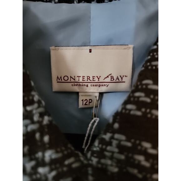 Monterey‎ Bay NWT Tweed Blazer Lady Jacket Brown/Blue Lined Size 12P - Picture 2 of 10
